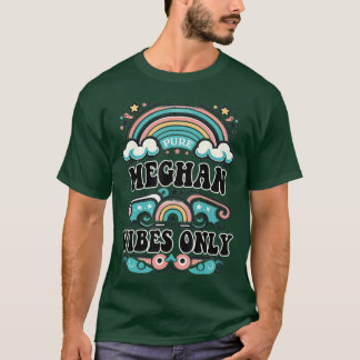 Meghan Vibes Only かわいいレトロガール メーガン 名前 男子 Tシャツ