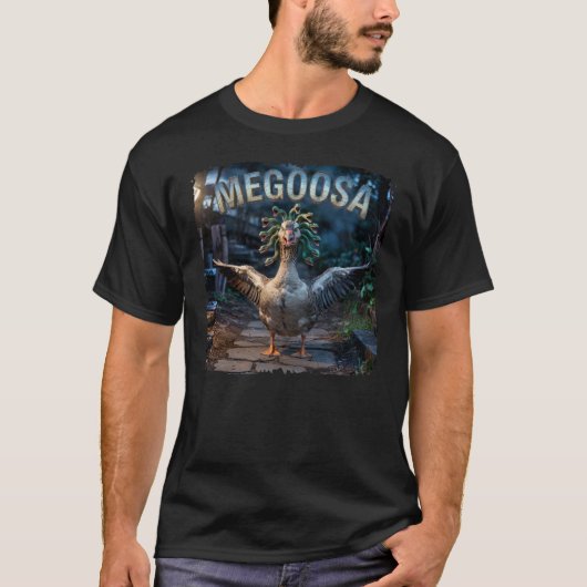 Megoosa Photographic – Medusa Goose Funny Scary Tシャツ (正面)