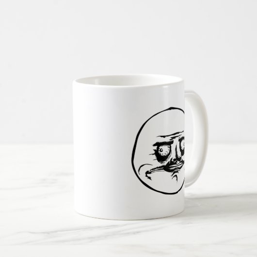Megustaのミームの顔(reddit、9gag、4chanから) コーヒーマグカップ (正面右)