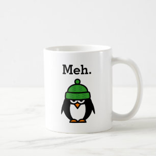 Mehのミームのおもしろいな無感動の引用文のペンギンのコーヒー・マグ コーヒーマグカップ