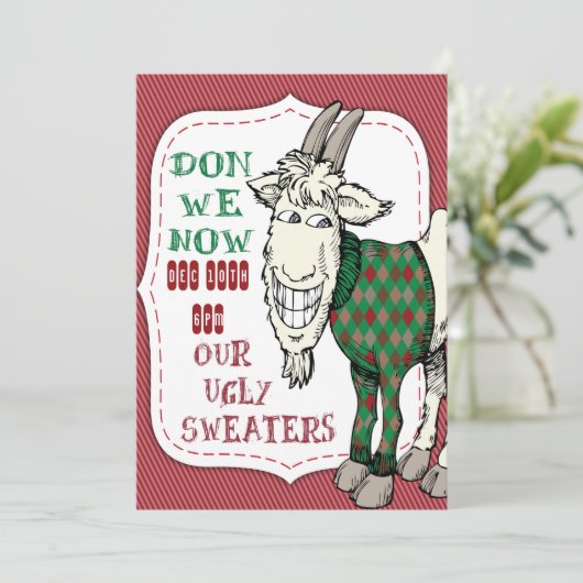 MEHヤギおもしろいは醜いセーターのクリスマスパーティーで 招待状 (スタンド正面)