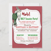 MEHヤギおもしろいは醜いセーターのクリスマスパーティーで 招待状 (裏面)