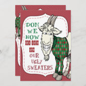 MEHヤギおもしろいは醜いセーターのクリスマスパーティーで 招待状 (正面/裏面)