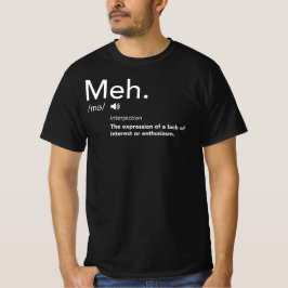 Meh定義シャツおもしろいミーム定義Meh Tシャツ