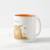 Meh紅葉を持つ…/悲しい水彩画猫 ツートーンマグカップ (正面右)