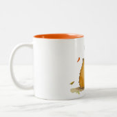 Meh紅葉を持つ…/悲しい水彩画猫 ツートーンマグカップ (左)