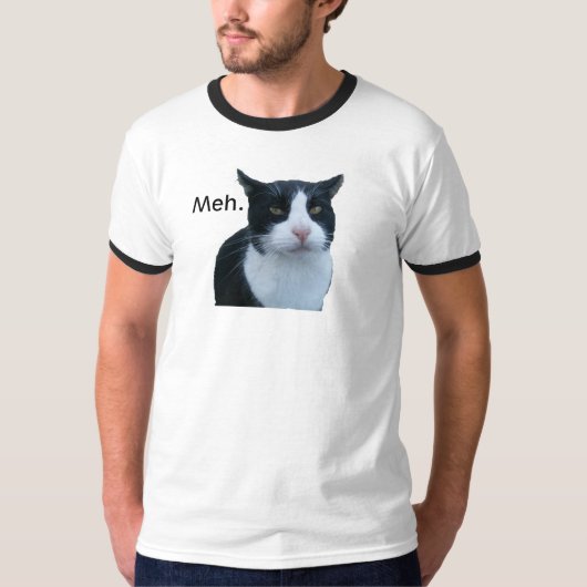"Meh"猫 Tシャツ (正面)