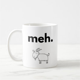 Meh. Goat Doodle Funny Minimalist Mug コーヒーマグカップ