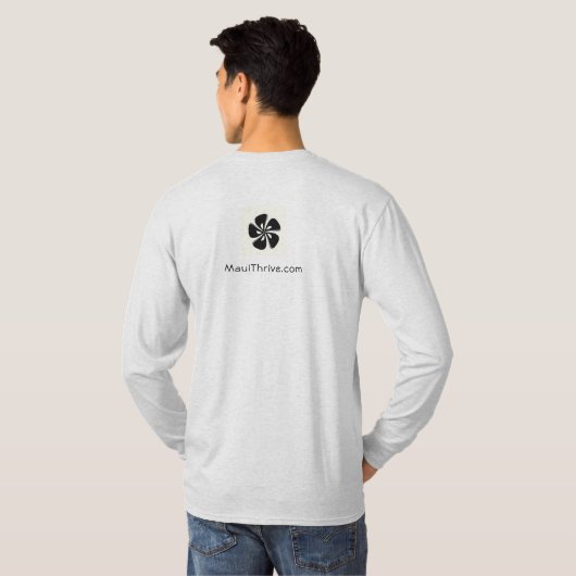 "Meh。"MauiThriveの人のlong-sleeved長袖シャツ Tシャツ (裏面フル)