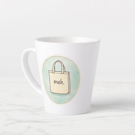 Meh Snarky Sarcastic Funny Mug カフェラテマグ (左アングル)