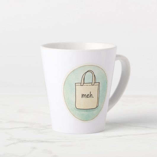 Meh Snarky Sarcastic Funny Mug カフェラテマグ (右アングル)