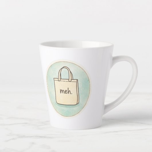 Meh Snarky Sarcastic Funny Mug カフェラテマグ (右)