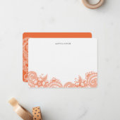 Mehandiのモダンなパーソナライズな文房具 ノートカード (正面/裏面インサイチュ)