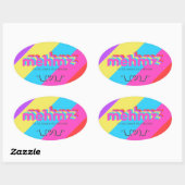 Mehmzタグラストライプのインステッカー 楕円形シール (シート)