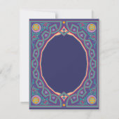 Mehndiのヒンズー教のイスラム教のインドの結婚式か招待状 招待状 (裏面)