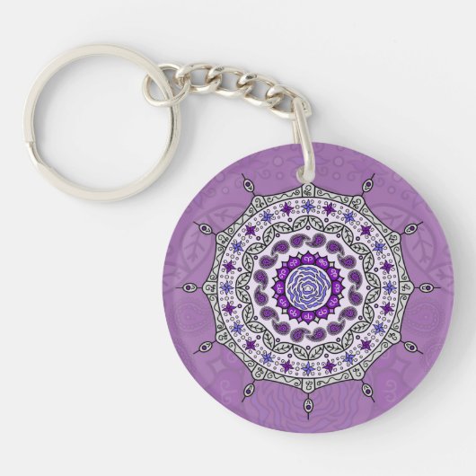 Mehndiのファンタジーの銀のアクリルKeychain キーホルダー (正面)