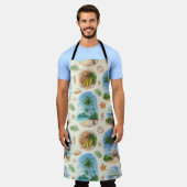 Mehndiデザイン：曲線ドードルトレーサリー エプロン (着用した状態)