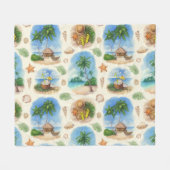 Mehndiデザイン:曲線ドードルトレーサリー フリースブランケット (正面(横))