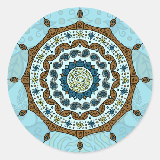 Mehndiファンタジー銅ステッカー ラウンドシール (正面)