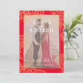 Mehndiフォトウェディング日付保存招待状 招待状 (スタンド正面)