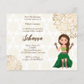 Mehndi予算招待状かわいいインディアンhenna花嫁 (裏面)