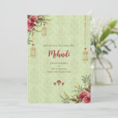 Mehndi招待デジタルインディアン結婚式の招待 招待状 (スタンド正面)
