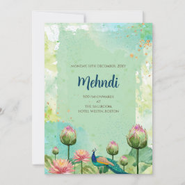 Mehndi招待デジタルインディアン結婚式の招待 招待状