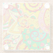 Mehndi Doodle：民族カラフル的な質感。 ガラスコースター (裏面)