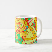 Mehndi Doodle:民族カラフル的な質感。 コーヒーマグカップ (正面右)