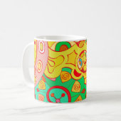 Mehndi Doodle:民族カラフル的な質感。 コーヒーマグカップ (正面左)