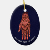 Mehndi Hand Tattoo Art  セラミックオーナメント (裏面)