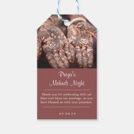 Mehndi (Henna)ナイトサンキューギフトラベル ギフトタグ