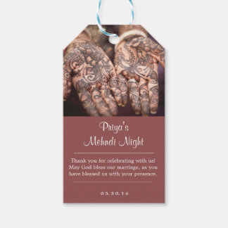 Mehndi (Henna)ナイトサンキューギフトラベル ギフトタグ