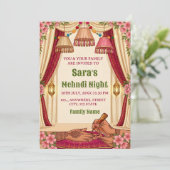 Mehndi Night Ceremony Invitation card 招待状 (スタンド正面)