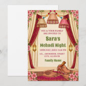 Mehndi Night Ceremony Invitation card 招待状 (正面/裏面)
