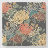 Mehndi Traceryタイル:民族シームレスデザイン ストーンコースター (正面)