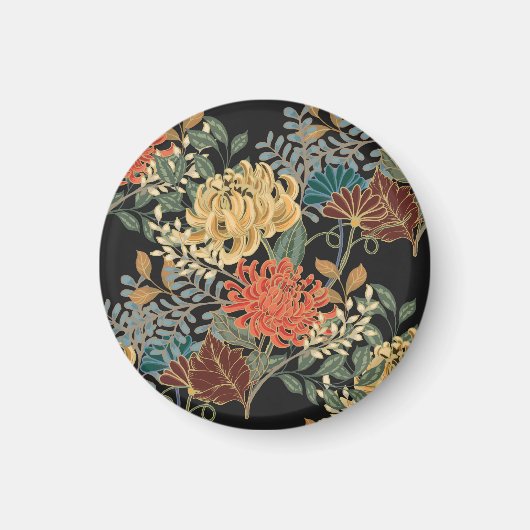 Mehndi Traceryタイル：民族シームレスデザイン マグネット (正面)