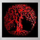 Mehndi Tree of Life (Henna) （赤） ポスター (正面)