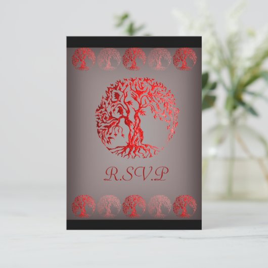 Mehndi Tree of Life (Henna) （赤） 出欠カード (スタンド正面)