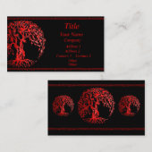 Mehndi Tree of Life (Henna) （赤） 名刺 (正面/裏面)