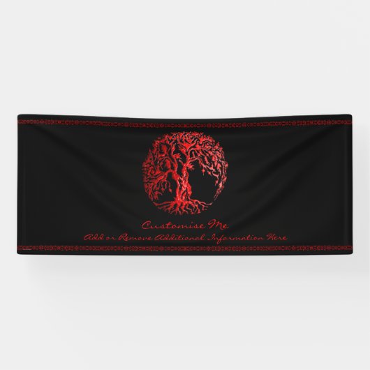 Mehndi Tree of Life (Henna) （赤） 横断幕 (横)