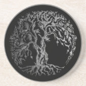 Mehndi Tree of Life (Henna) (Silver) コースター (正面)
