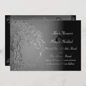 Mehndi Tree of Life (Henna) (Silver) 招待状 (正面/裏面)