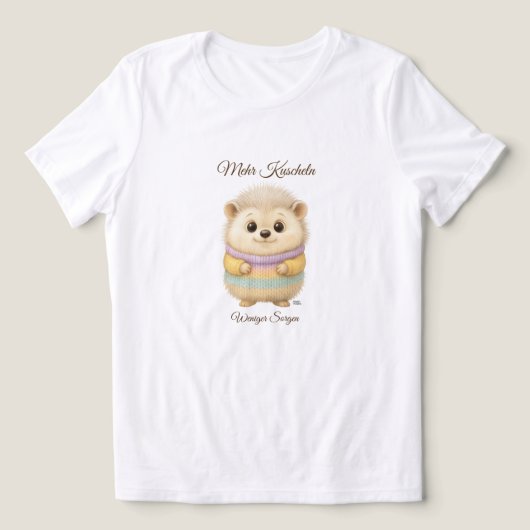 Mehr Kuscheln Weniger Sorgen Igel トライブレンドTシャツ (デザイン正面)