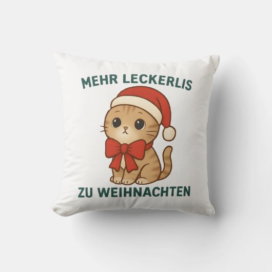 Mehr Leckerlis zu Weihnachten - lustige katzen クッション (正面)