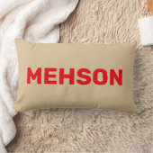 "MEHSON" |ヴァージン諸島スランレッド文字ベージュ ランバークッション (ブランケット)