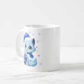Mei Yu著美しい手描きのクリスマス猫のマグ コーヒーマグカップ (正面左)