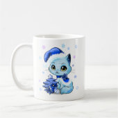 Mei Yu著美しい手描きのクリスマス猫のマグ コーヒーマグカップ (左)