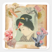 Meiji Era Beauty: Ukiyo-e – Traditional Japanese  スクエアシール (正面)