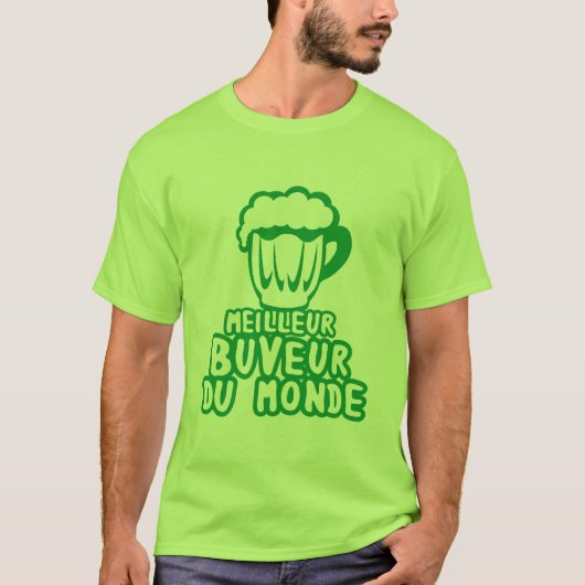 meilleur buveur monde alcool humour biere tシャツ (正面)